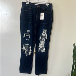 Ripped Dark Blue Jeans